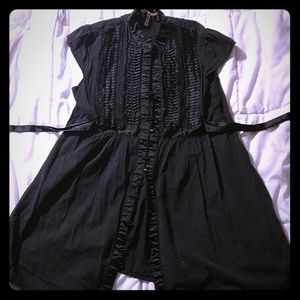 Unique Black Babydoll Mini Dress